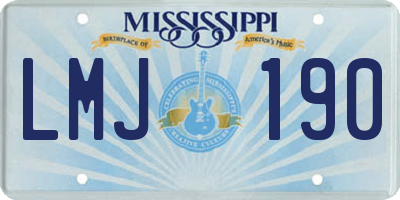 MS license plate LMJ190