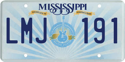 MS license plate LMJ191