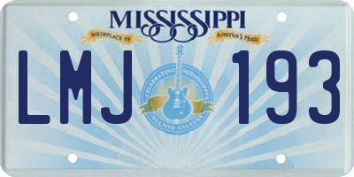MS license plate LMJ193