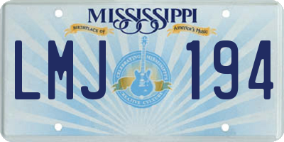MS license plate LMJ194