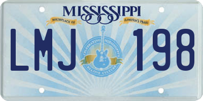 MS license plate LMJ198
