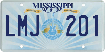 MS license plate LMJ201