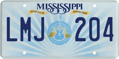 MS license plate LMJ204