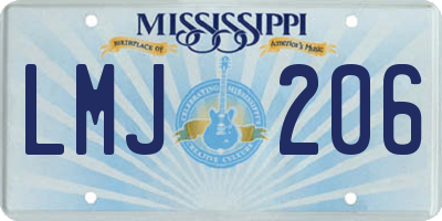 MS license plate LMJ206
