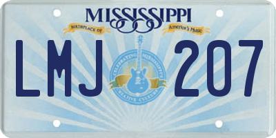 MS license plate LMJ207