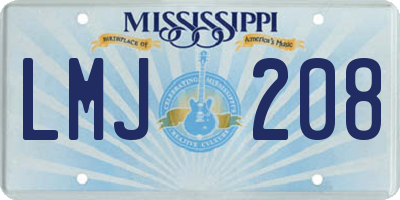 MS license plate LMJ208