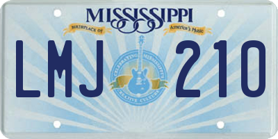 MS license plate LMJ210