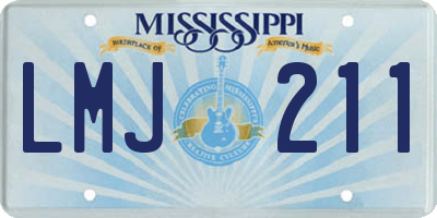 MS license plate LMJ211