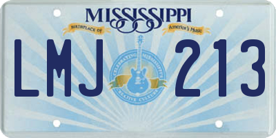 MS license plate LMJ213