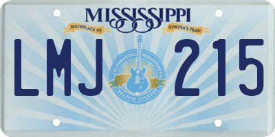 MS license plate LMJ215