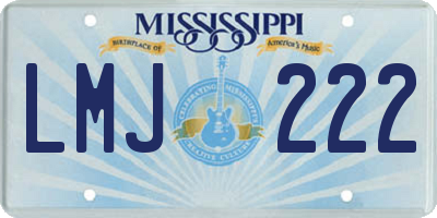 MS license plate LMJ222