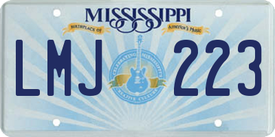 MS license plate LMJ223