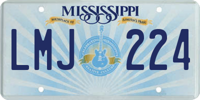 MS license plate LMJ224