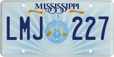 MS license plate LMJ227
