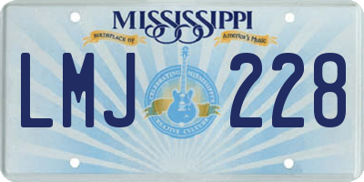MS license plate LMJ228