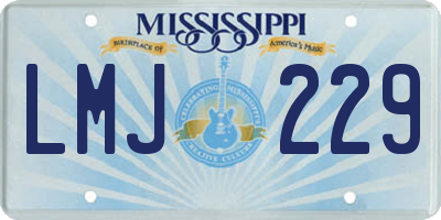 MS license plate LMJ229