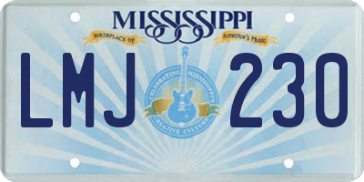 MS license plate LMJ230