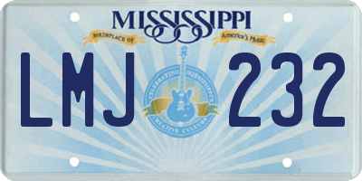MS license plate LMJ232