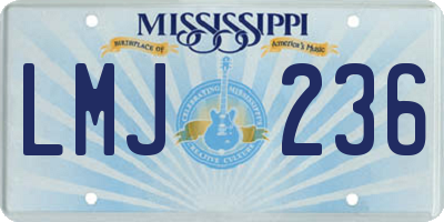 MS license plate LMJ236