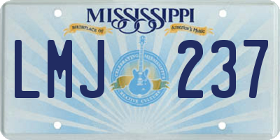 MS license plate LMJ237