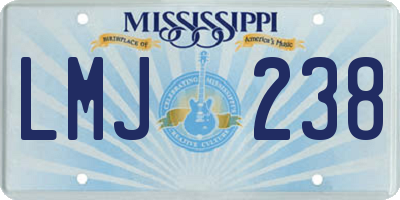 MS license plate LMJ238