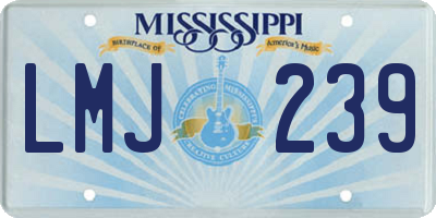 MS license plate LMJ239