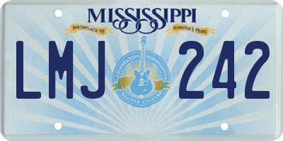 MS license plate LMJ242