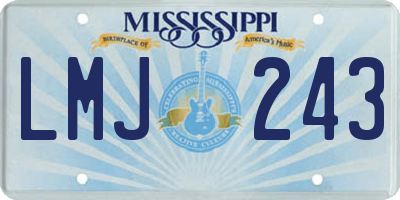 MS license plate LMJ243