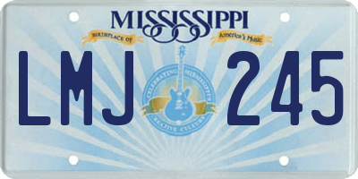 MS license plate LMJ245