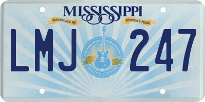MS license plate LMJ247