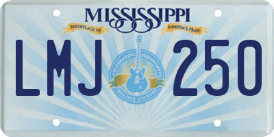 MS license plate LMJ250