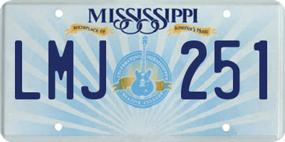 MS license plate LMJ251