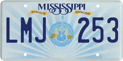 MS license plate LMJ253