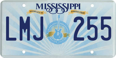 MS license plate LMJ255