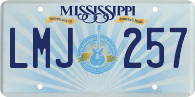 MS license plate LMJ257