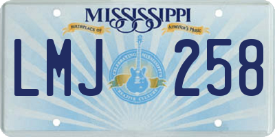 MS license plate LMJ258