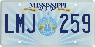 MS license plate LMJ259