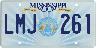 MS license plate LMJ261
