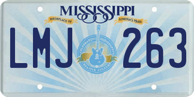 MS license plate LMJ263