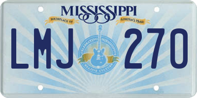 MS license plate LMJ270