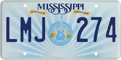 MS license plate LMJ274