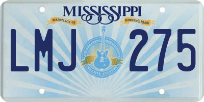 MS license plate LMJ275