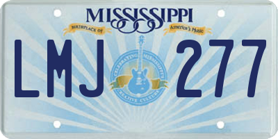 MS license plate LMJ277