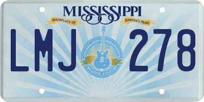 MS license plate LMJ278