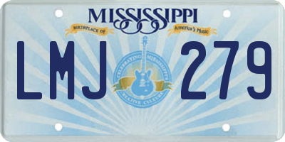 MS license plate LMJ279