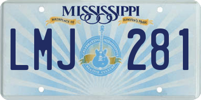 MS license plate LMJ281