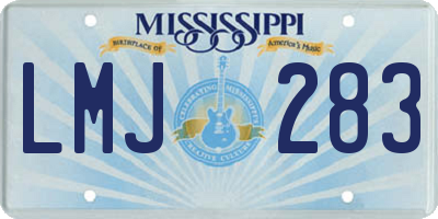 MS license plate LMJ283