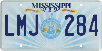 MS license plate LMJ284