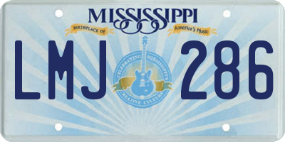 MS license plate LMJ286