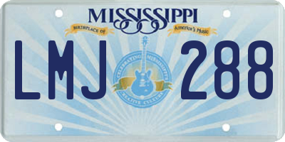 MS license plate LMJ288